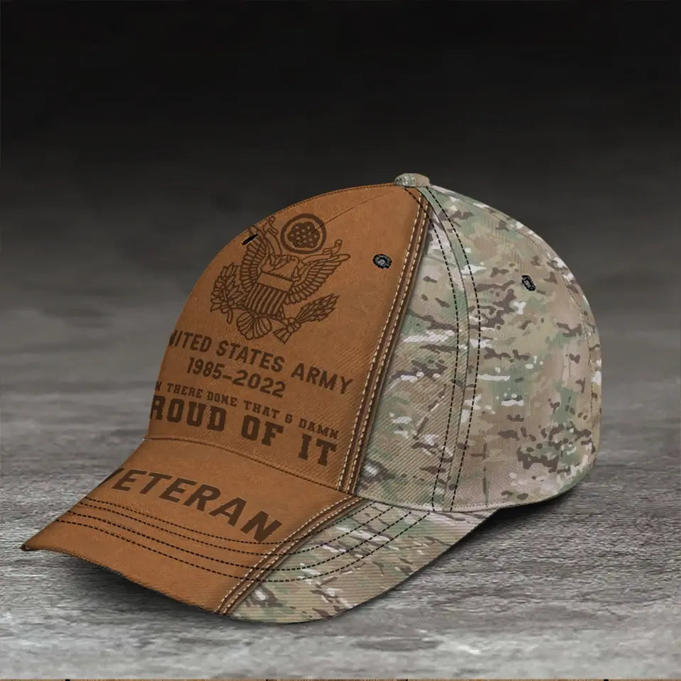 Personalized US Army Been There Done That & Damn Proud Of It US Veteran Cap 3D Printed KVH241716