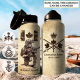 Personalized Canadian Veteran Logo Custom Name, Rank & Time Water Bottle 3D Printed AHVA241701