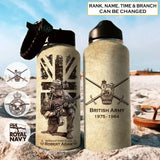 Personalized UK Veteran Logo Custom Name, Rank & Time Water Bottle 3D Printed AHVA241701