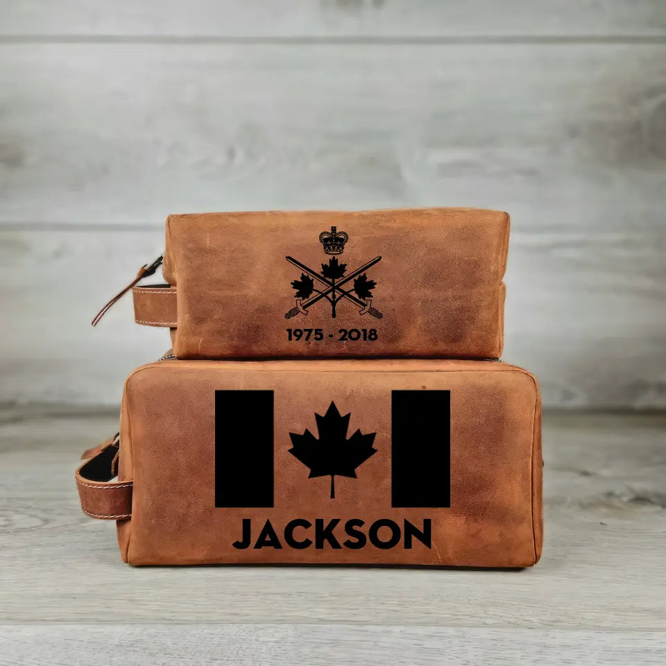Personalized Canadian Veteran Logo Custom Name & Time Retro Toiletry Bag Printed QTKH241712