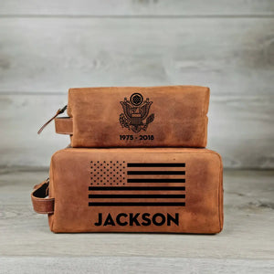 Personalized US Veteran Logo Custom Name & Time Retro Toiletry Bag Printed QTKH241712