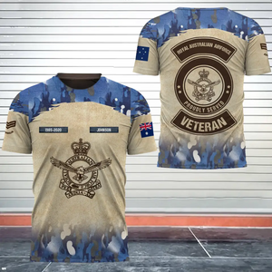 Personalized Australian Army Proudly Served Veteran Australian Veteran Camo Logo 3D T-shirt Printed AHVQ241711