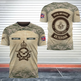 Personalized UK Army Proudly Served UK Veteran Camo 3D T-shirt Printed AHVQ241711
