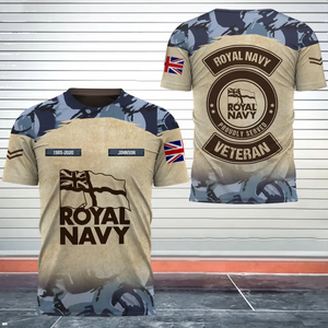 Personalized UK Army Proudly Served UK Veteran Camo 3D T-shirt Printed AHVQ241711