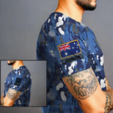 Personalized Australian Veteran Camo Australia Flag Custom Rank & Name 3D T-shirt Printed VQ241726