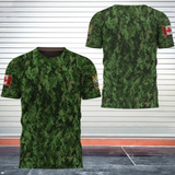 Personalized Canadian Veteran Camo Canada Flag Custom Rank & Name 3D T-shirt Printed VQ241726