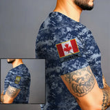 Personalized Canadian Veteran Camo Canada Flag Custom Rank & Name 3D T-shirt Printed VQ241726