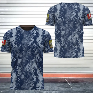Personalized Canadian Veteran Camo Canada Flag Custom Rank & Name 3D T-shirt Printed VQ241726