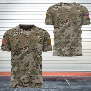 Personalized United States Veteran Camo US Flag Custom Rank & Name 3D T-shirt Printed VQ241726