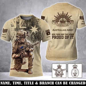 Personalized Australian Army Been There Done That & Damn Proud Of It 3D T-shirt Printed AHVA241713