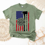 Personalized US Firefighter US Flag T-shirt Printed QTHN241722