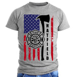 Personalized US Firefighter US Flag T-shirt Printed QTHN241722