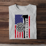 Personalized US Firefighter US Flag T-shirt Printed QTHN241722
