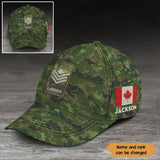 Personalized Canadian Veteran Rank Camo Canada Flag Cap 3D Printed KVH241728