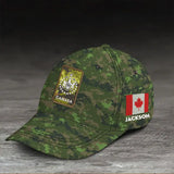Personalized Canadian Veteran Rank Camo Canada Flag Cap 3D Printed KVH241728