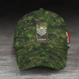 Personalized Canadian Veteran Rank Camo Canada Flag Cap 3D Printed KVH241728