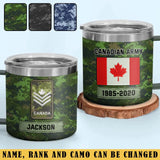 Personalized Canadian Army Veteran Rank Camo  Canada Flag Coffee Cup Printed KVH241731