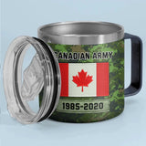 Personalized Canadian Army Veteran Rank Camo  Canada Flag Coffee Cup Printed KVH241731