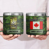 Personalized Canadian Army Veteran Rank Camo  Canada Flag Coffee Cup Printed KVH241731