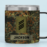 Personalized German Army Veteran Rank Camo  German Flag Coffee Cup Printed KVH241731