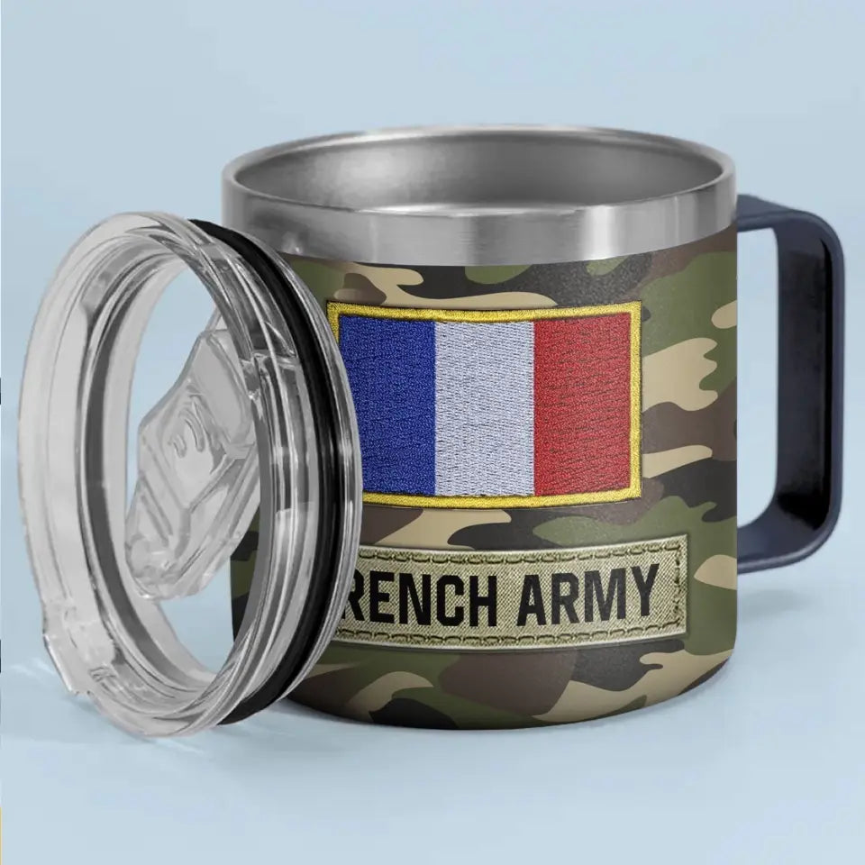 Personalized French Army Veteran Rank Camo Custom Name Coffee Cup 3D Printed AHVA241745