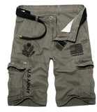 Personalized US Veteran Branch Logo Custom Name & Time Mens Cargo Shorts Casual Five-Point Overalls Short Pants - Retro Cargo Pants 2D Printed VQ241699