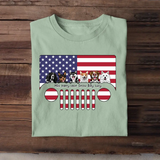 Personalized Dogs with Names Jeep US Flag T-shirt Printed VQ241746