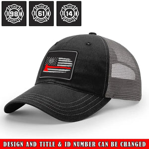 Personalized US Firefighter ID Number US Firefighter Flag Half-mesh Cap Printed QTVQ241730