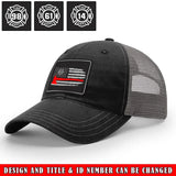 Personalized US Firefighter ID Number US Firefighter Flag Half-mesh Cap Printed QTVQ241730
