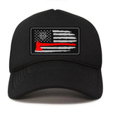 Personalized US Firefighter ID Number US Firefighter Flag Half-mesh Cap Printed QTVQ241730