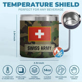 Personalized Swiss Army Veteran Rank Camo Custom Name Coffee Cup 3D Printed AHVA241745