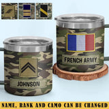 Personalized French Army Veteran Rank Camo Custom Name Coffee Cup 3D Printed AHVA241745