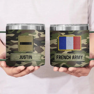Personalized French Army Veteran Rank Camo Custom Name Coffee Cup 3D Printed AHVA241745