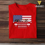 Personalized Dogs with Names Jeep US Flag T-shirt Printed VQ241746