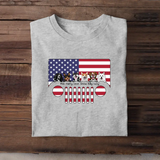 Personalized Dogs with Names Jeep US Flag T-shirt Printed VQ241746