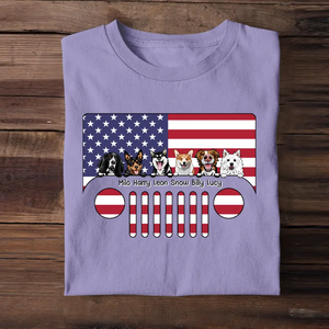 Personalized Dogs with Names Jeep US Flag T-shirt Printed VQ241746