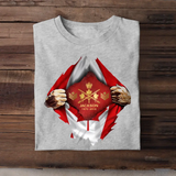 Personalized Canadian Veteran Logo Canada Flag Custom Rank & Name T-shirt Printed LVA241749