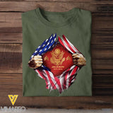 Personalized US Veteran Logo US Flag Custom Rank & Name T-shirt Printed LVA241749