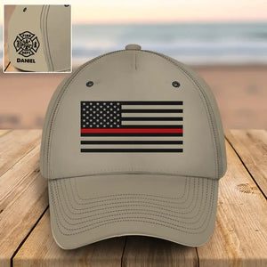 Personalized US Firefighter Flag Custom Name Cap 3D Printed QTVQ241768