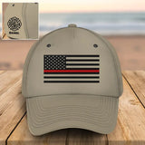Personalized US Firefighter Flag Custom Name Cap 3D Printed QTVQ241768