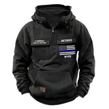 Personalized Retired US Police Department US Police Flag Blue Line American Retro Hooded Sweatshirt Printed QTHN241766