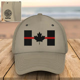 Personalized Canadian Firefighter Flag Custom Name Cap 3D Printed QTVQ241768