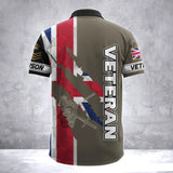 Personalized UK Army Veteran UK Flag & Logo Custom Name & Rank Polo Shirt Printed AHVA241763