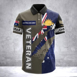 Personalized Australian Army Veteran Australia Flag & Logo Custom Name & Rank Polo Shirt Printed AHVA241763
