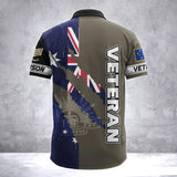Personalized Australian Army Veteran Australia Flag & Logo Custom Name & Rank Polo Shirt Printed AHVA241763