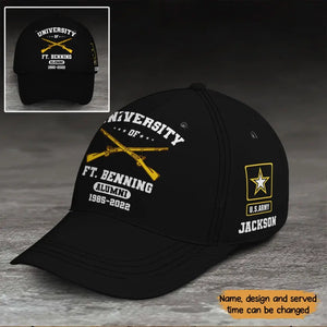 Personalized University US Army Logo Custom Name & Time Black Cap 2D Printed KVH241773