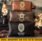 Personalized US Police Badge Retired US Police Officer Custom Time Retro Toiletry Bag Printed KVH241786