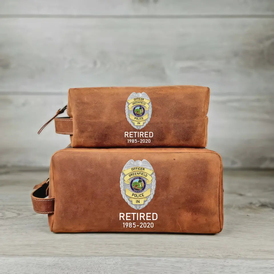 Personalized US Police Badge Retired US Police Officer Custom Time Retro Toiletry Bag Printed KVH241786