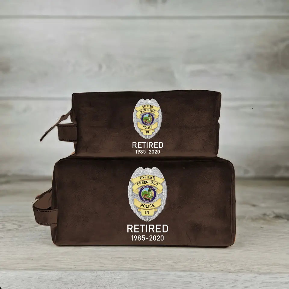 Personalized US Police Badge Retired US Police Officer Custom Time Retro Toiletry Bag Printed KVH241786