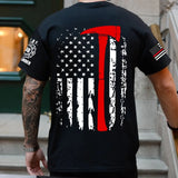 Personalized US Firefighter Department US Flag Custom Name & ID T-shirt Printed AHVQ241774